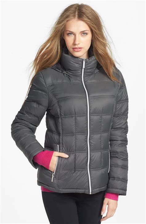 gray packable down coat michael kors|Michael Kors removable hood coats.